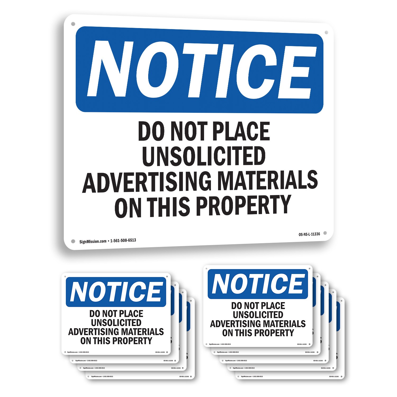 Do Not Place Unsolicited Advertising Materials OSHA Notice Sign – 5 or 10 Pack