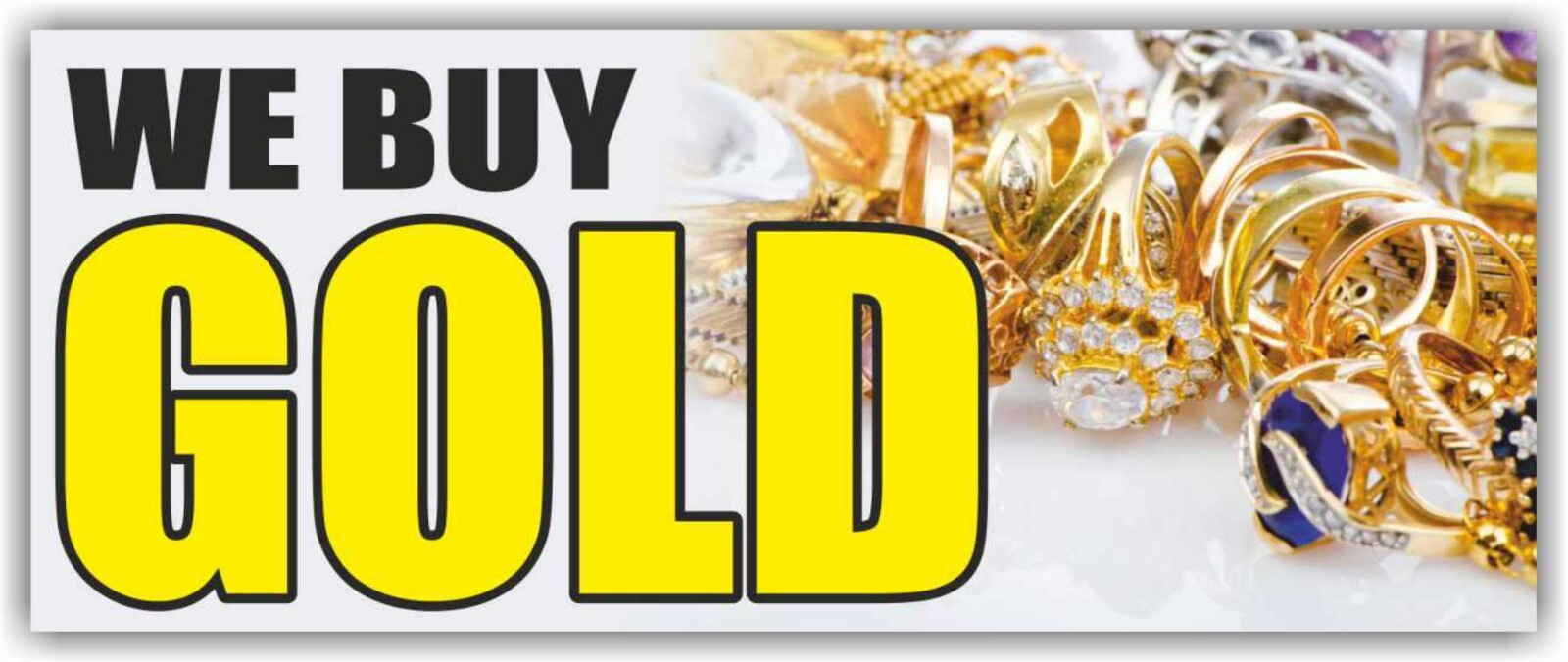 WE BUY GOLD Advertising Banner Vinyl Mesh Sign pawn shop cash Jewelry Silver