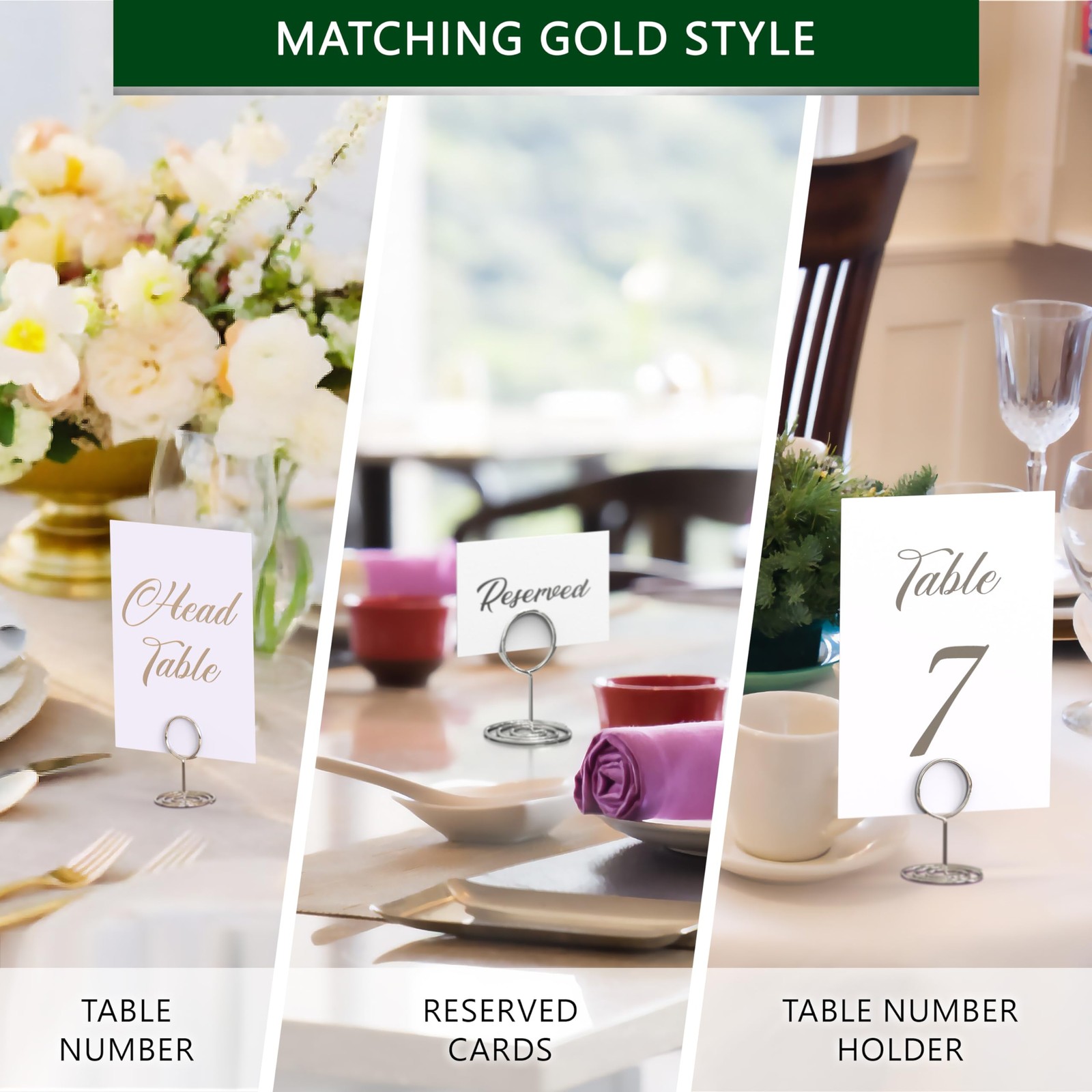 10 Pack Silver Table Number Holders – Place Card for Small,