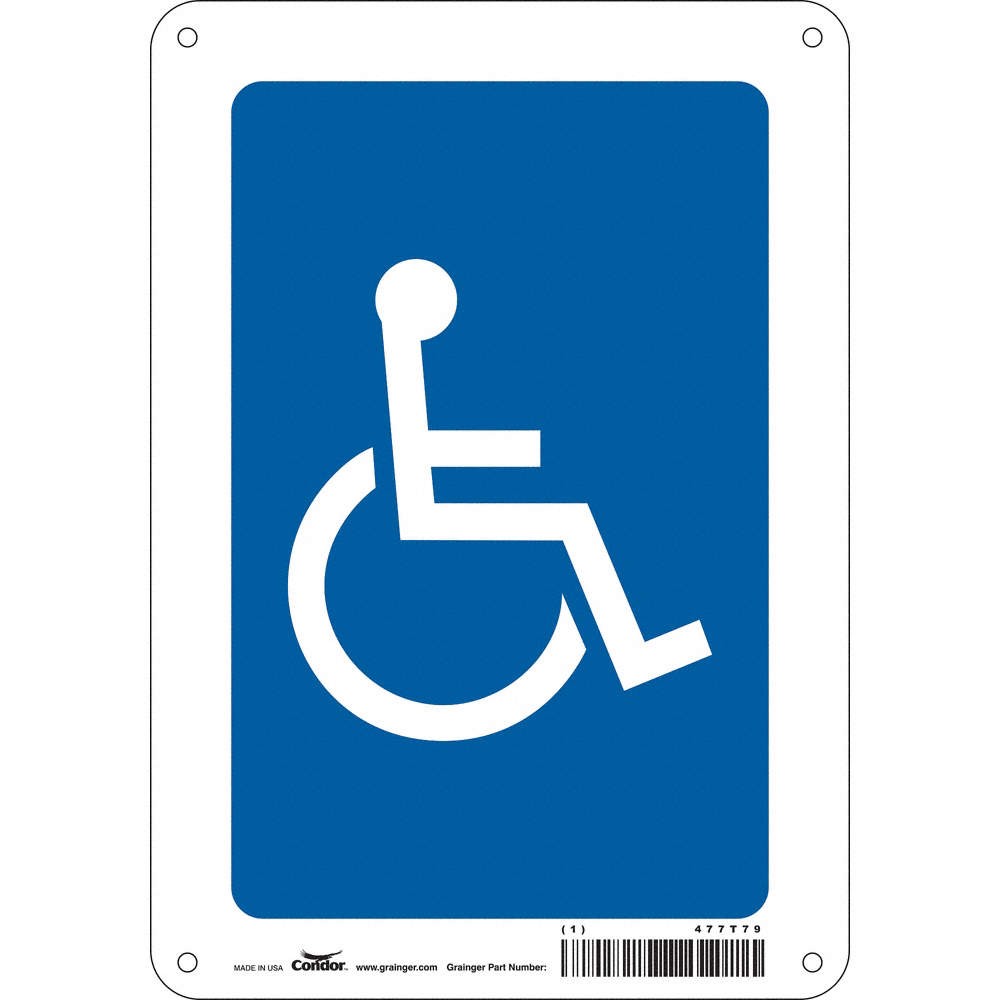 CONDOR 477T79 Safety Sign,10 inx7 in,Polyethylene 477T79