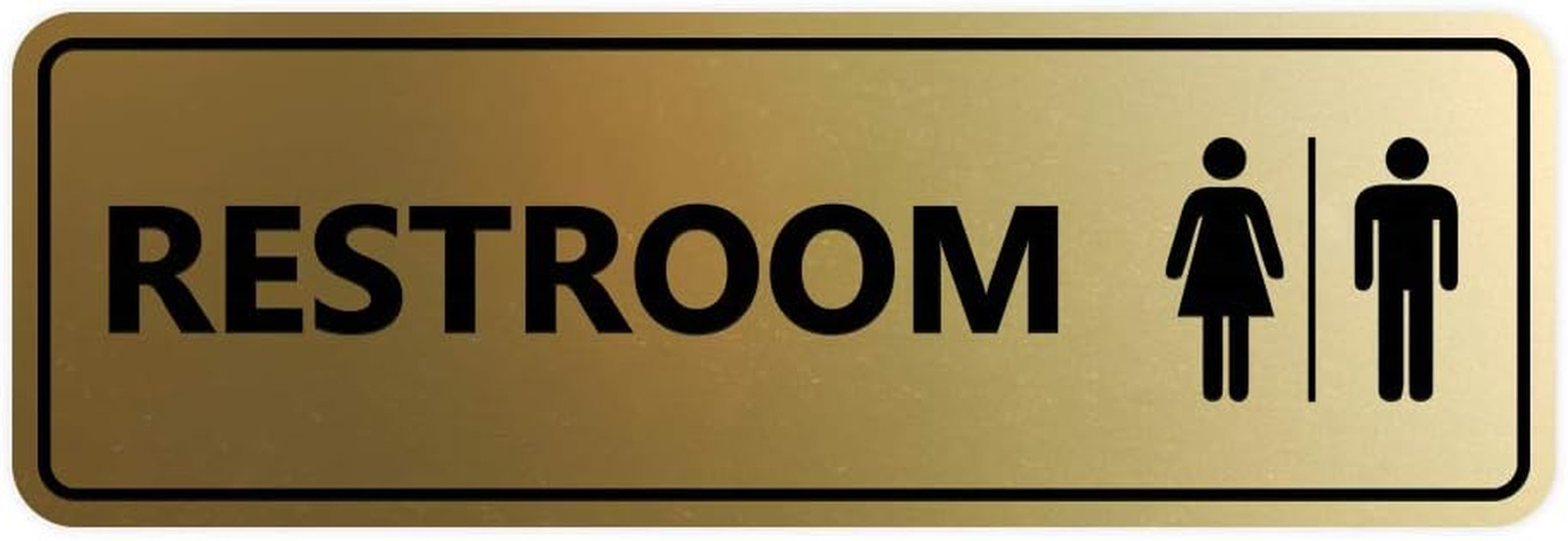 Standard All Gender Restroom Sign (Brushed Gold) – Medium 1 Pack