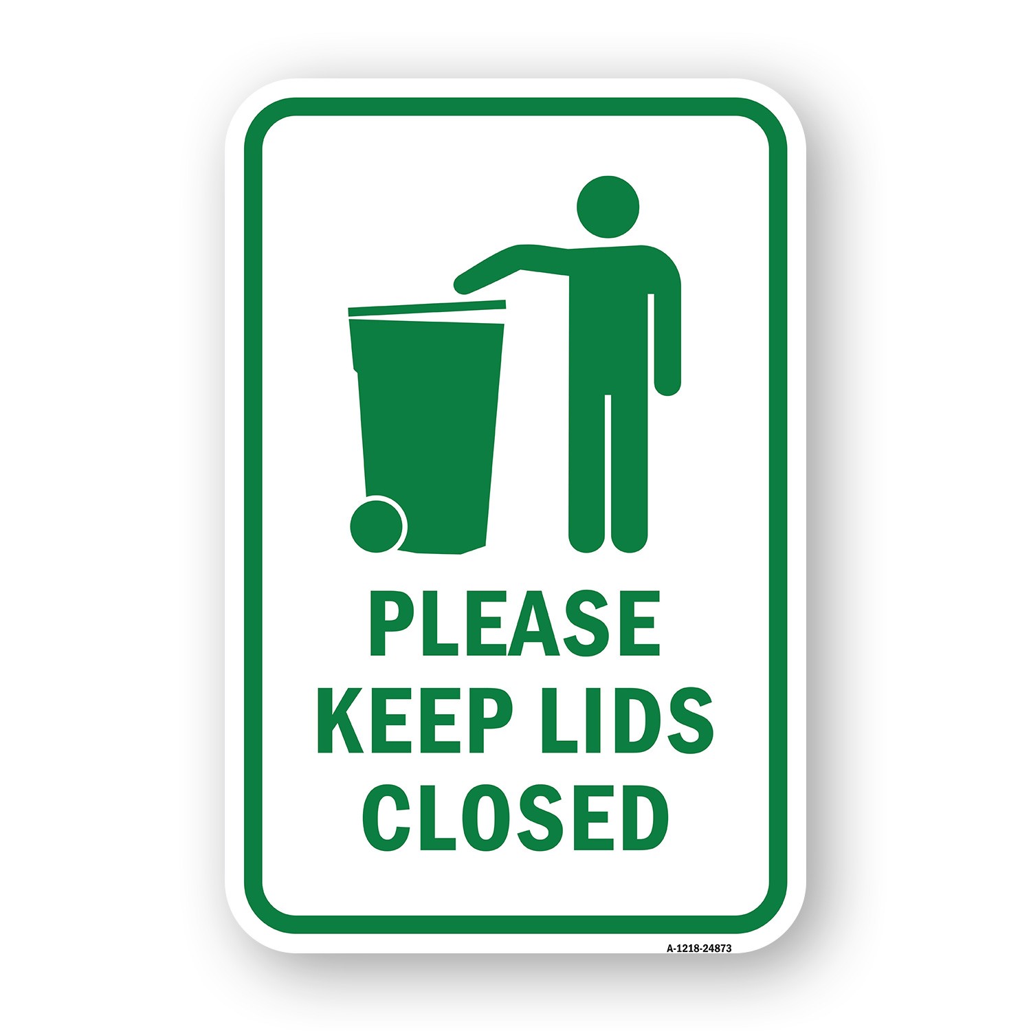 Please Keep Lids Closed Heavy Gauge Aluminum Parking Sign Rust Proof