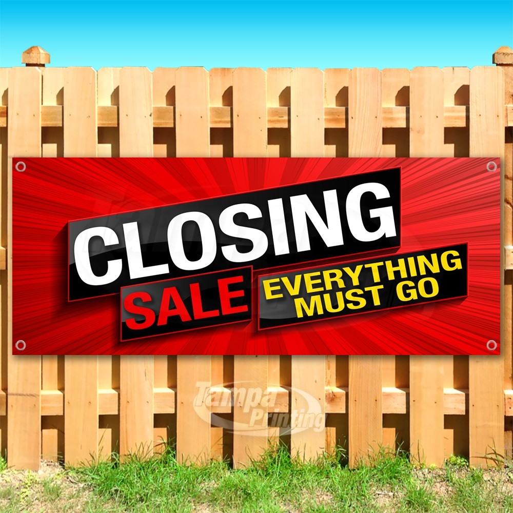 CLOSING SALE EVERYTHING MUST GO Advertising Vinyl Banner Flag Sign USA SB11234