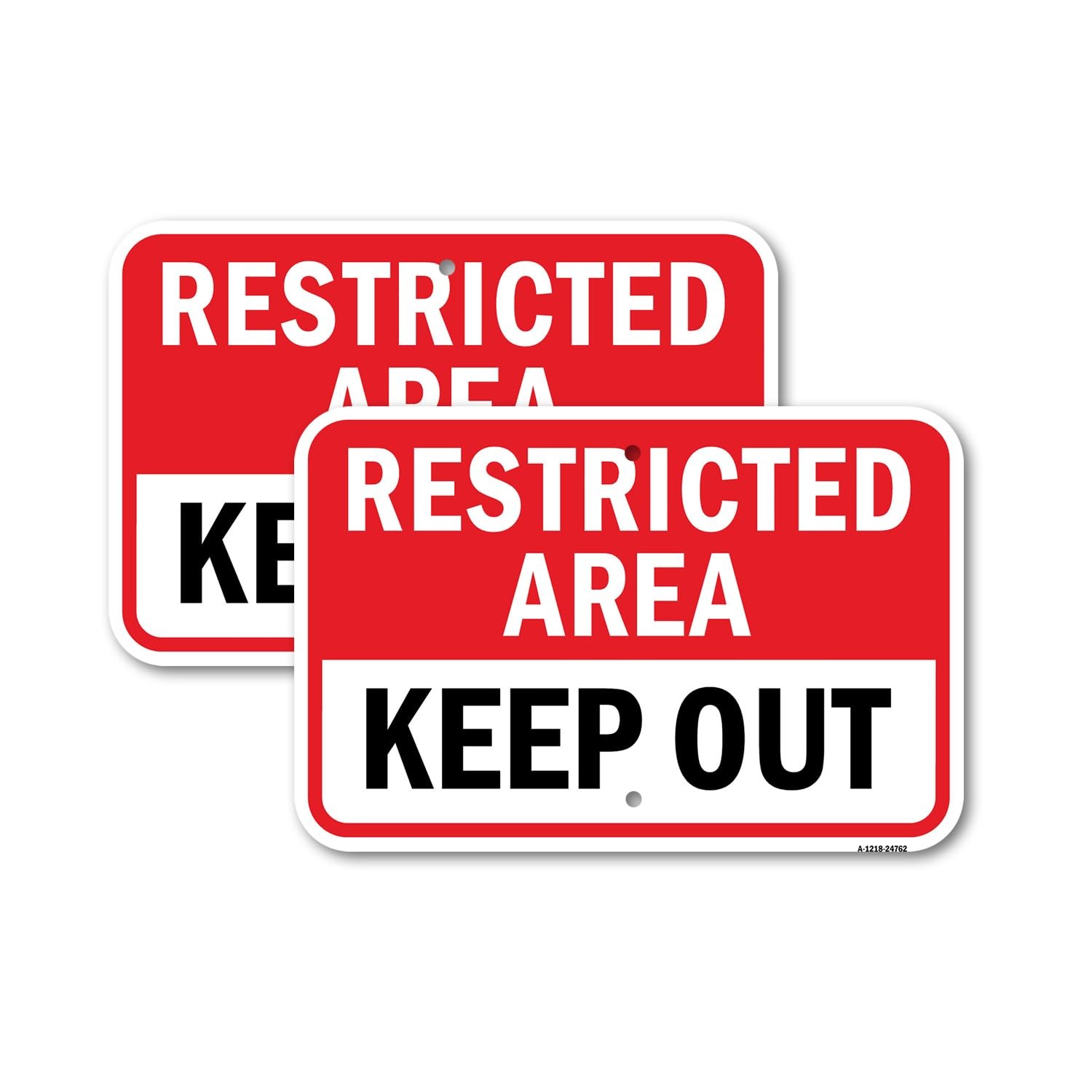 Signmission 2 Pack Restricted Area Keep Out X 24-Inch Aluminum Parking Gauge