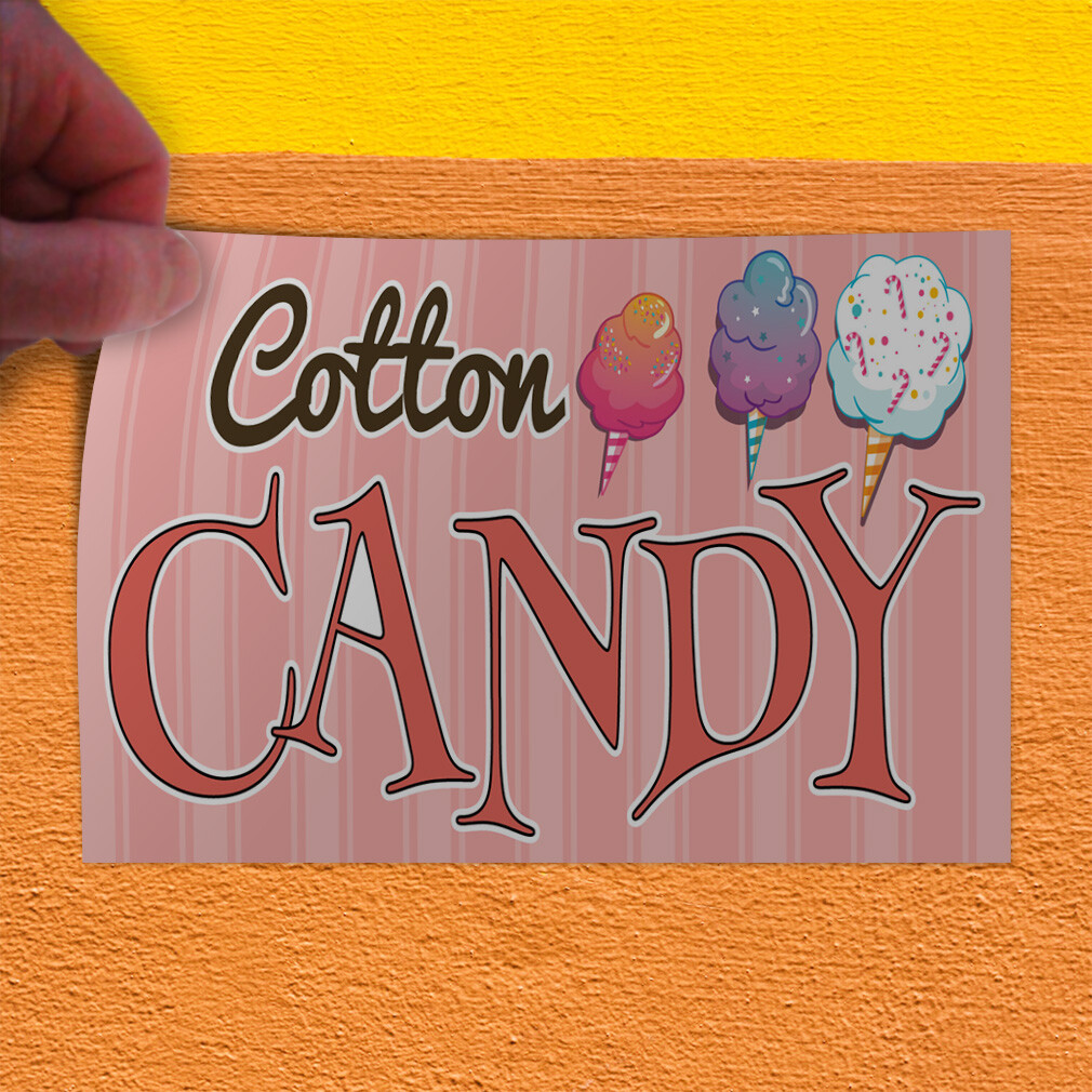 Decal Stickers Cotton Candy Outdoor Advertising Printing A Store Sign Label