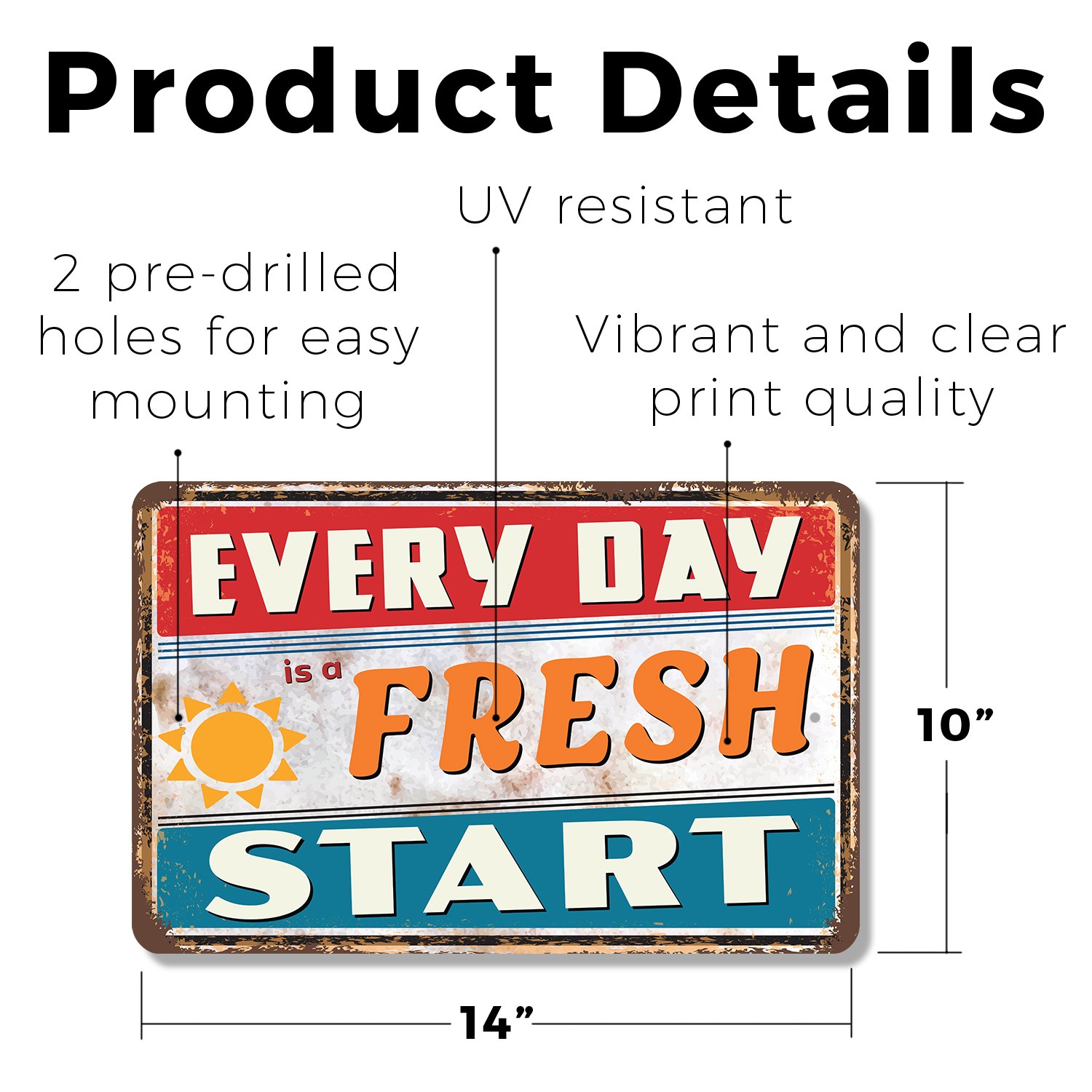Everyday Is A Fresh Start Sign New Day New You Durable Perfect for Offices