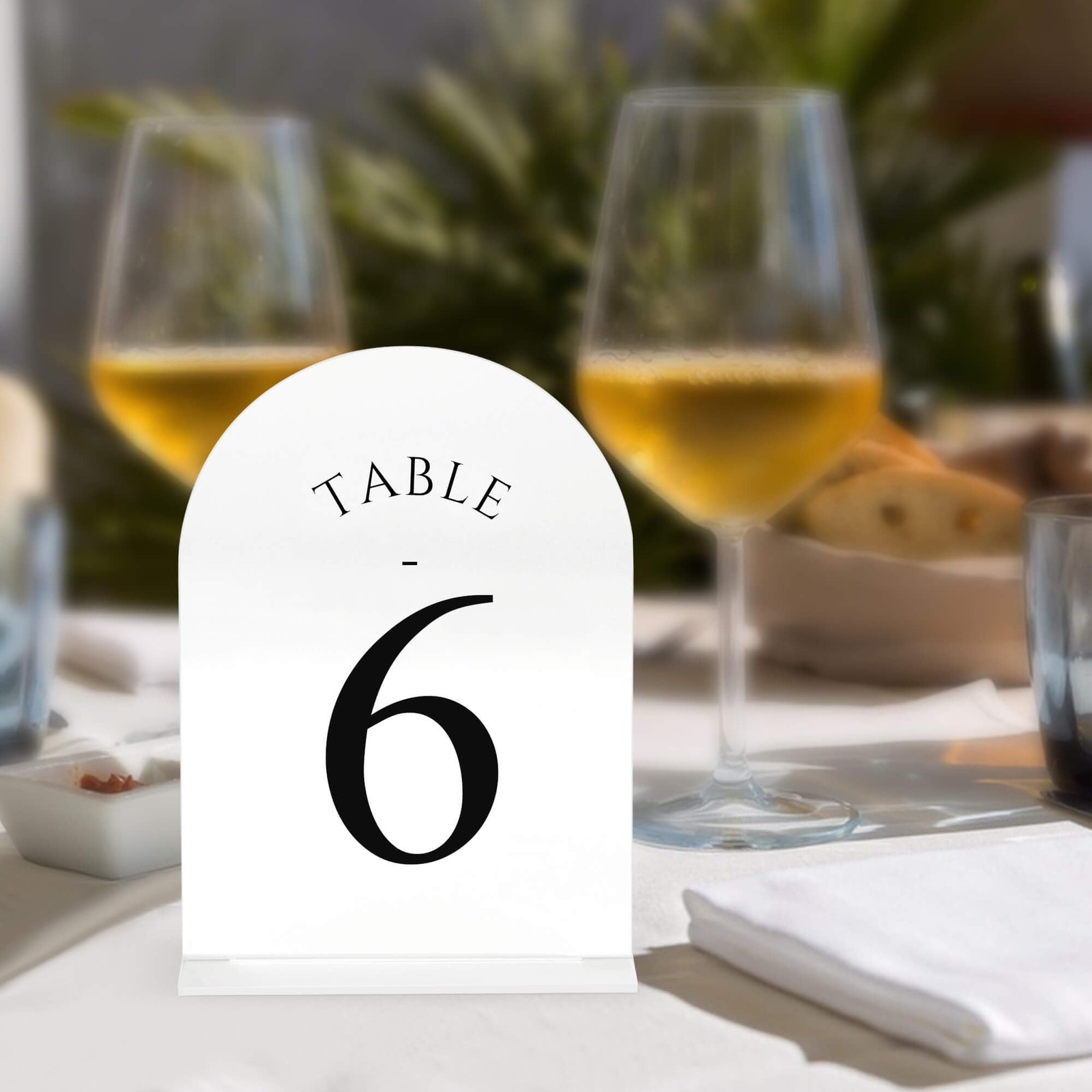 Arch Wedding Table Numbers 1-10 with Stands – Double-Sided Printed 5″ X 7″ Ac…