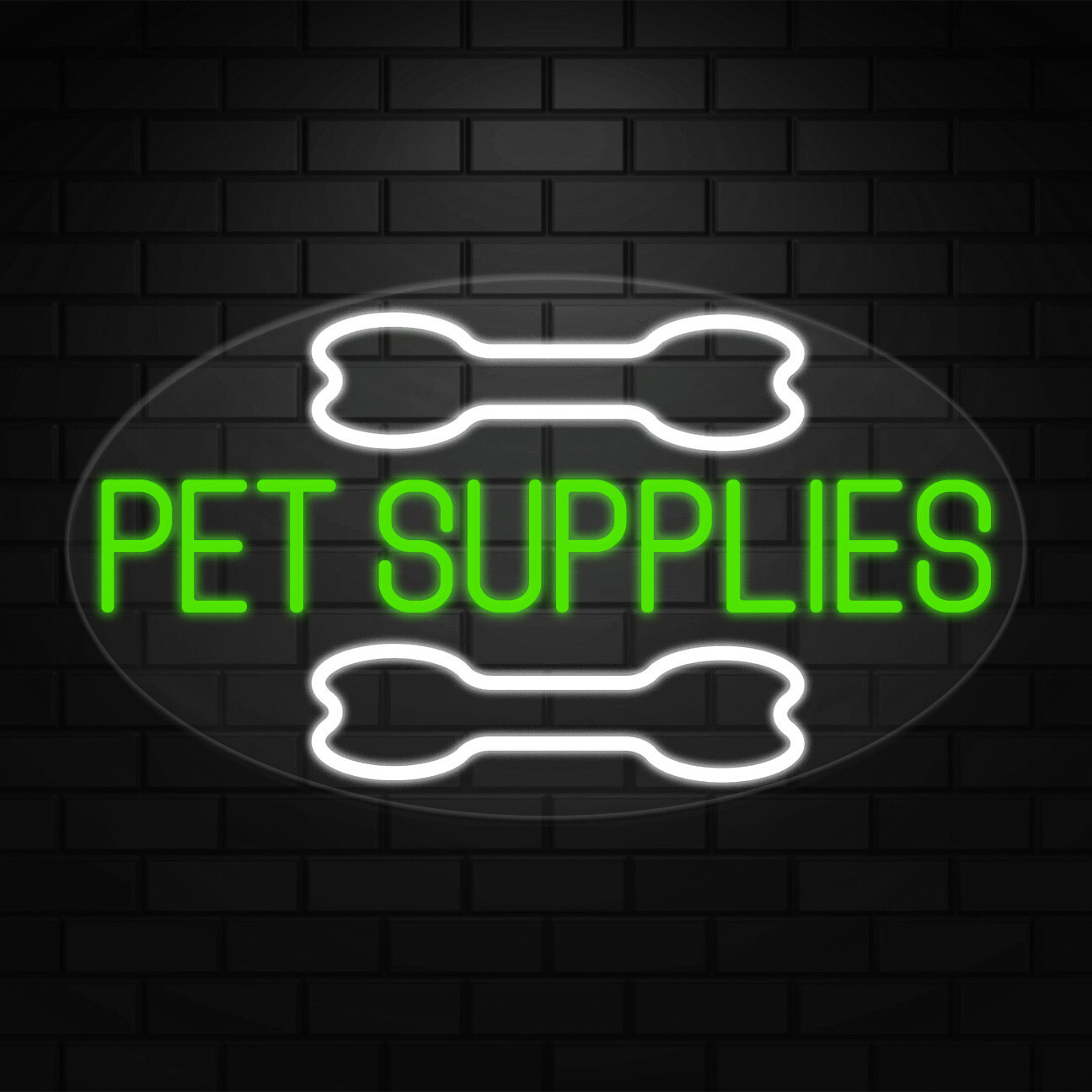 Pet Supplies Sign for Business Displays | LED Flex Neon | 30″W x 17″H x 1″D