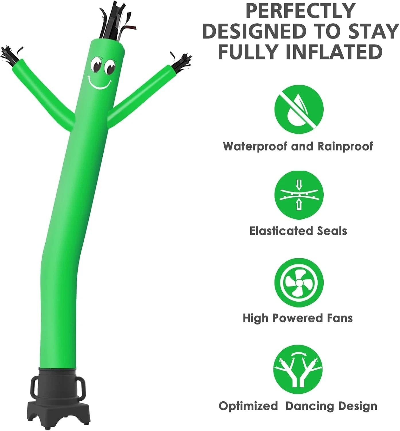 8FT Inflatable Waving Man Fly Puppet Dancer with Blower Green