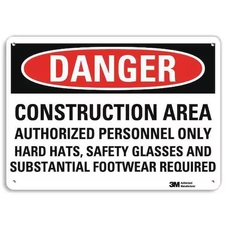 Lyle U3-1254-Na_14X10 Danger Sign, 14″ W, 10″ H, 0.040″ Thickness,