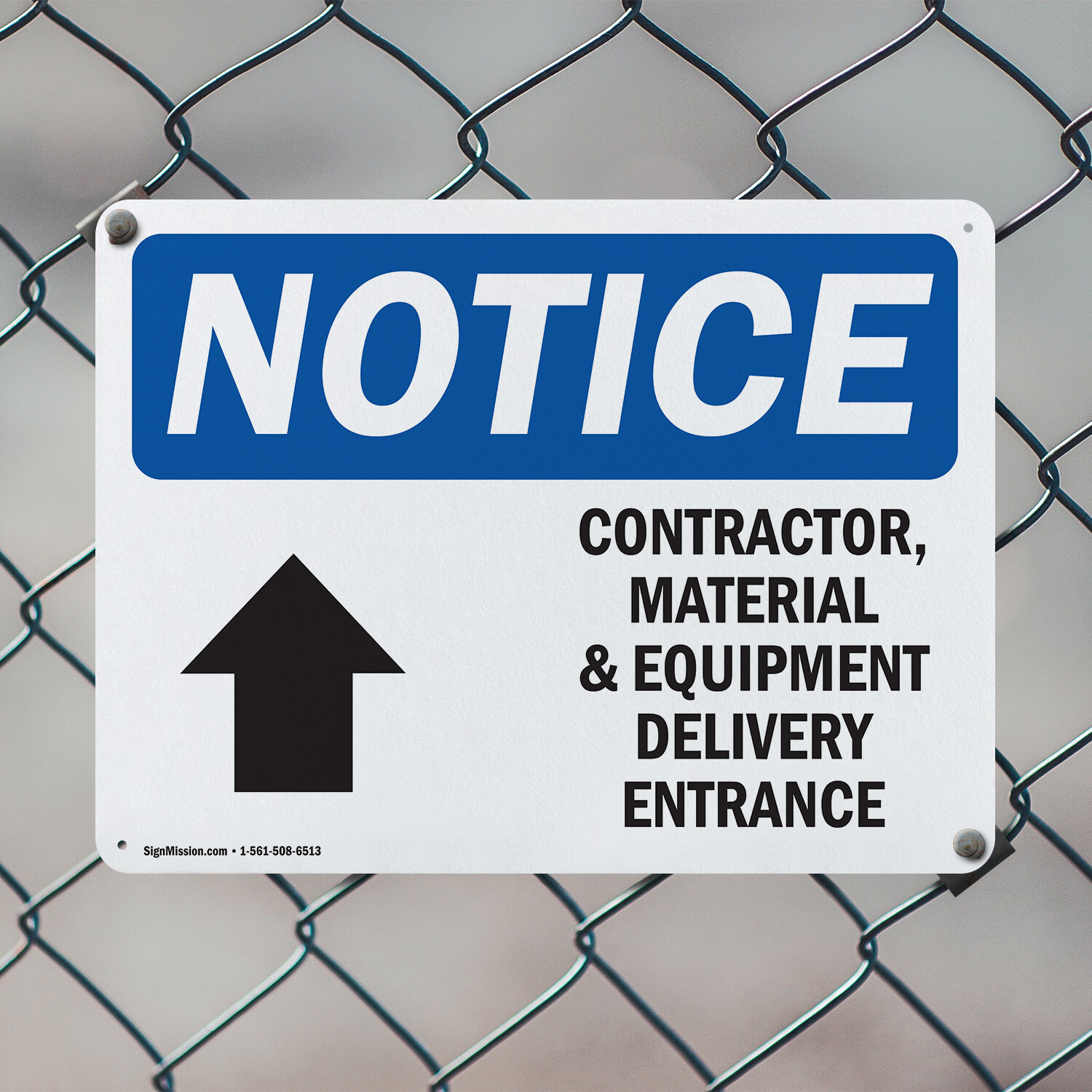 (2 Pack) Contractor Material And Equipment OSHA Notice Sign Decal Metal Plastic