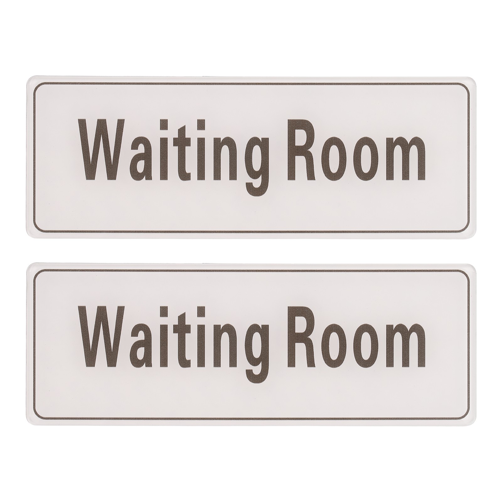 9″x3″ Waiting Room, 2Pcs Room Door Sign, Beige with Charcoal Gray Text