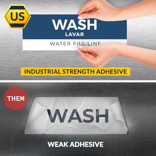 5 Pack Wash Rinse Sanitize Sink Labels Waterproof Sticker Signs 3 Compartment