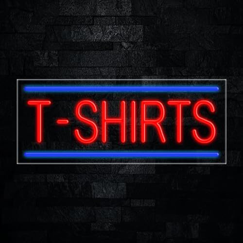 T-Shirts Sign for Business Displays | LED Flex Neon | 32″W x 13″H x 1″D