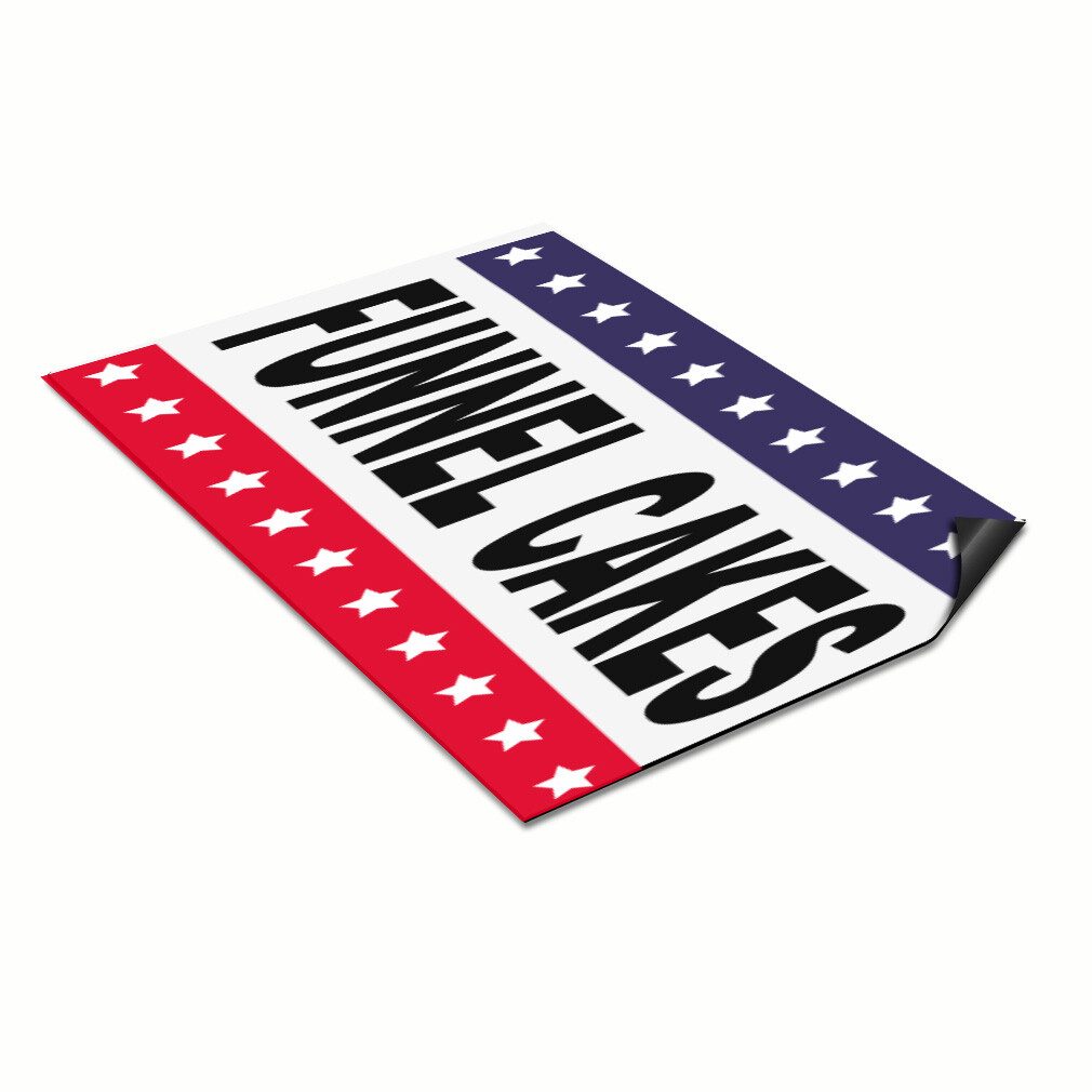 Car Magnet Set of 2 Funnel Cakes Black Red Blue Food Bar Restaurant Food Truck