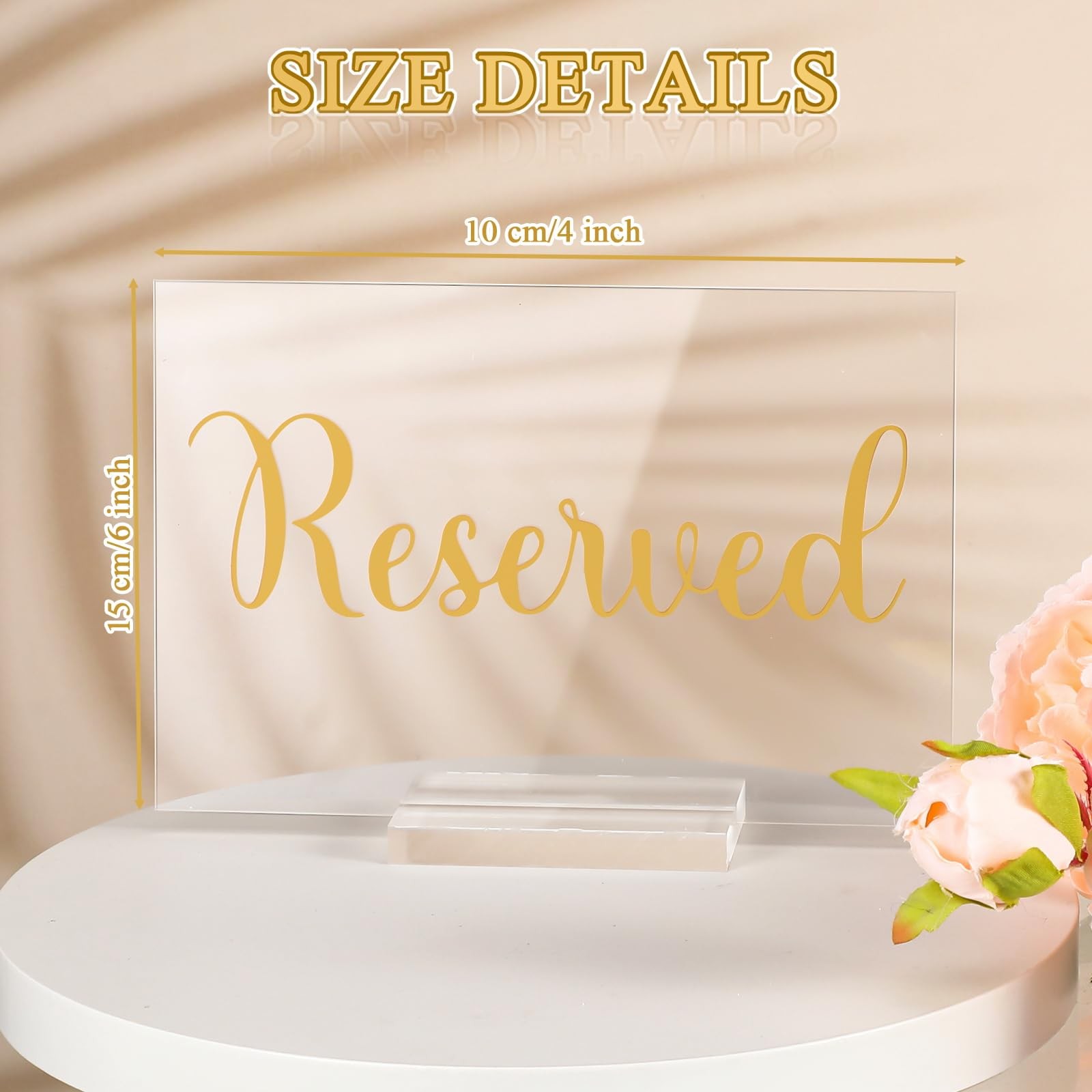 10 Set Acrylic Reserved Table Signs Clear Wedding Reserved Signs with Holder …