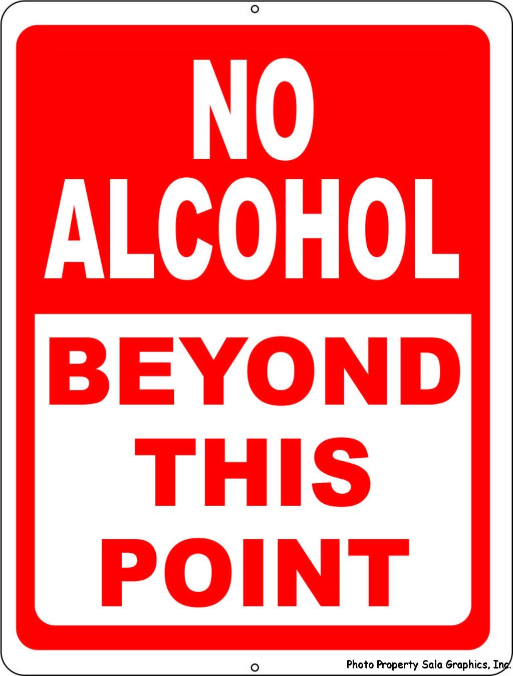 No Alcohol Beyond this Point Sign. Size Options. Drinking Rules for Restaurants