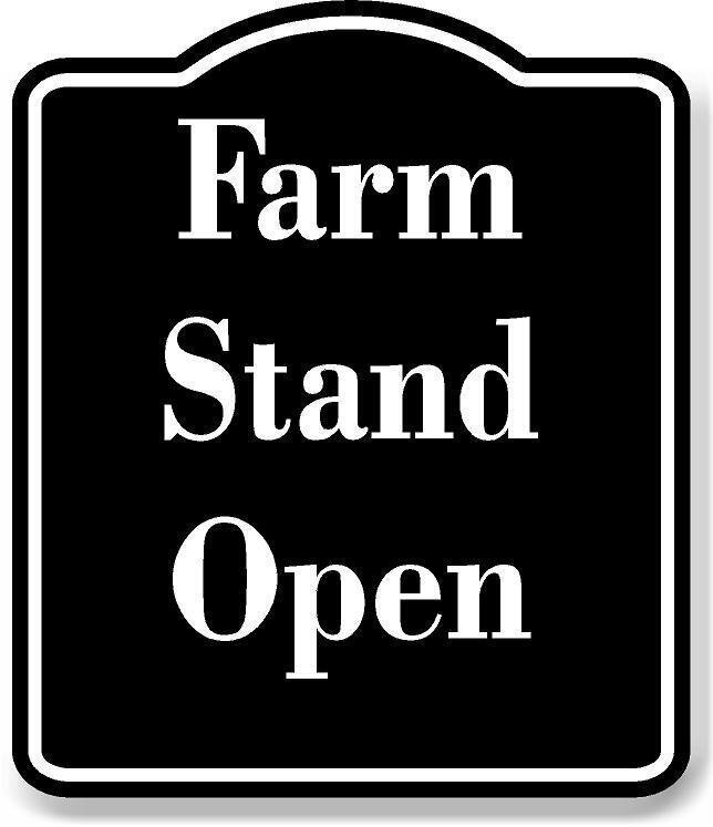 Farm Stand Open BLACK Aluminum Composite Sign