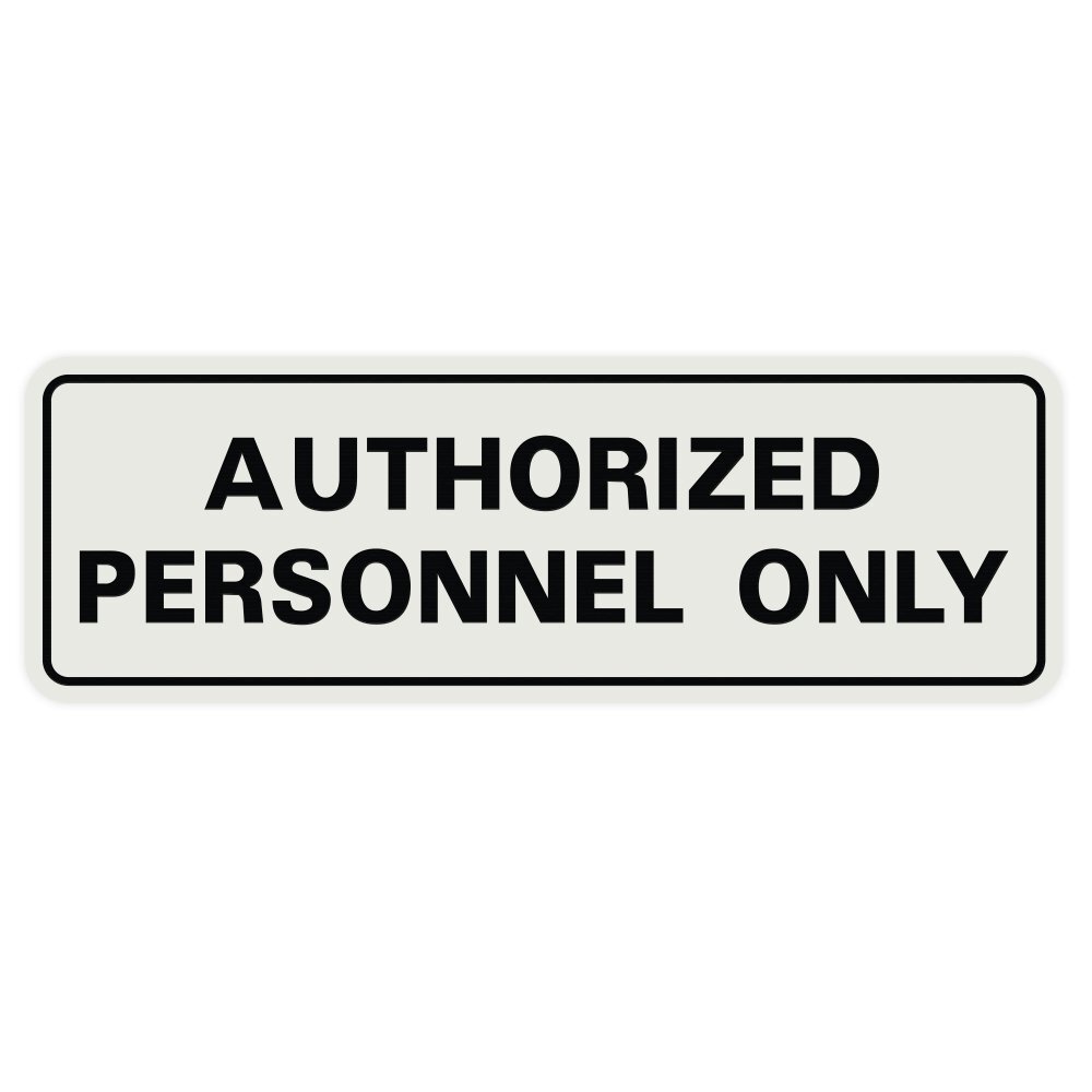 Medium Authorized Personnel Only Wall or Door Sign Secure Access Lt Gray