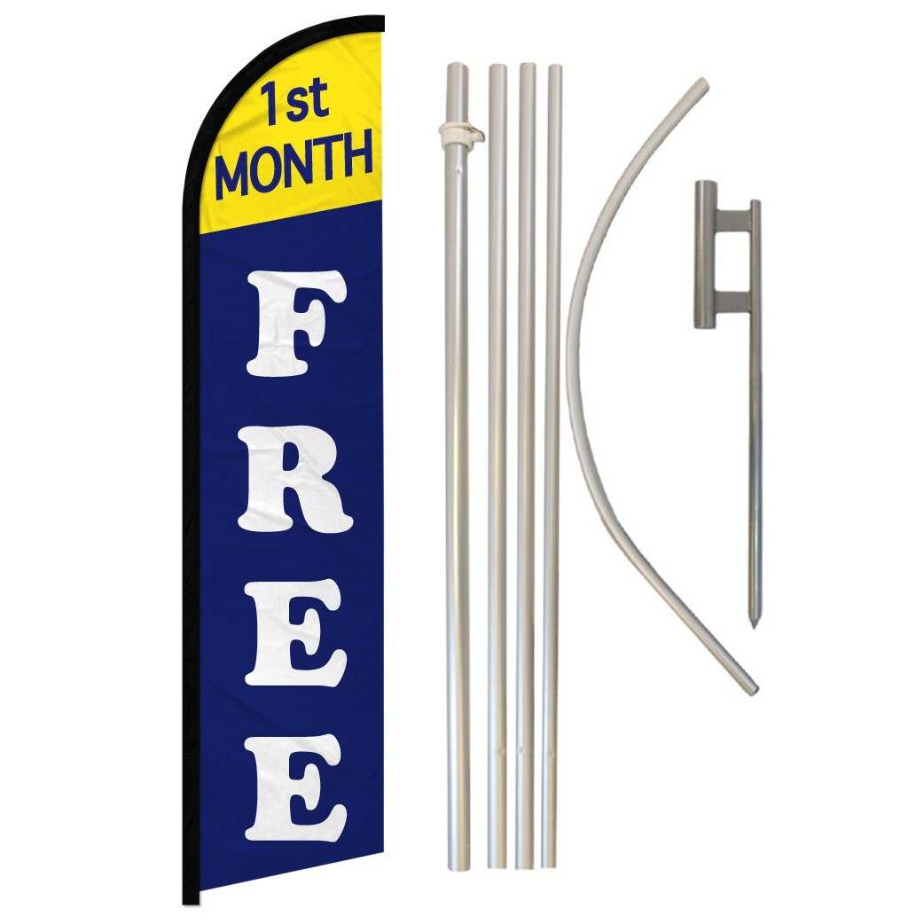 1st Month Free Windless Banner Swooper Advertising Flag Kit Units Available Rent