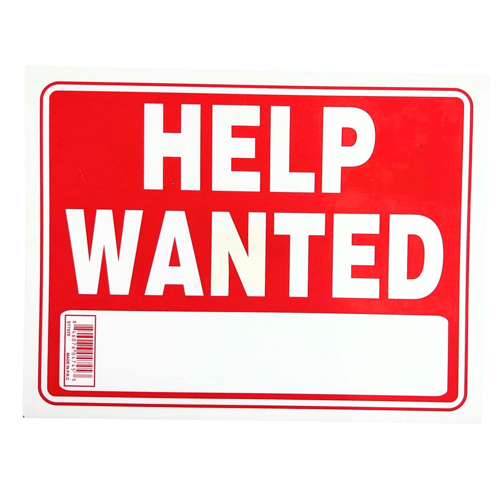 9″X12″ “HELP WANTED” Plastic Signage Sign-1CT