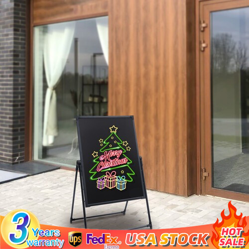 Flashing LED Message Writing Board Hanging/Standing DIY 7 Color Menu Boards Sign
