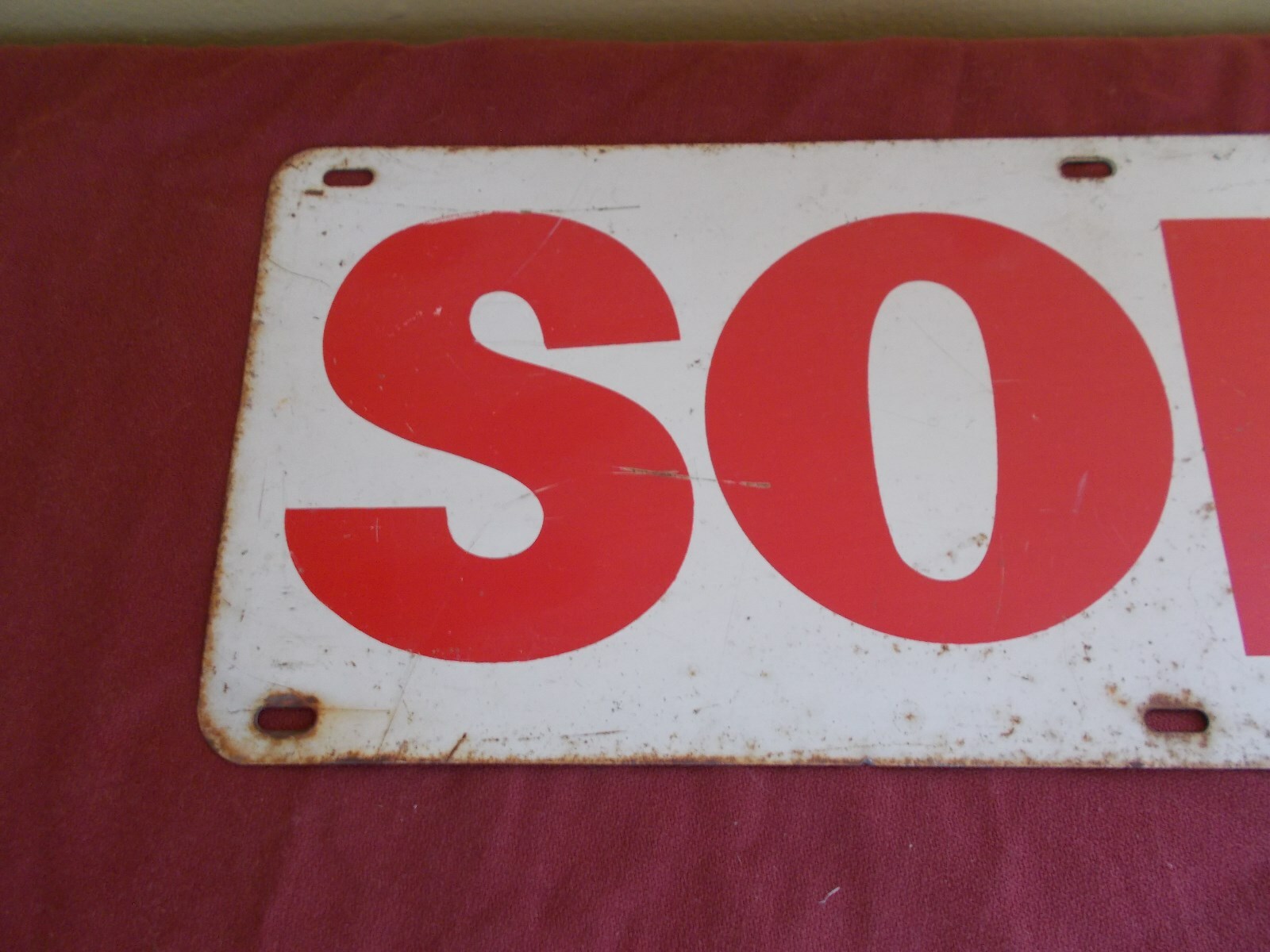 VINTAGE STEEL DOUBLE SIDED SOLD SIGN REAL ESTATE REALITY