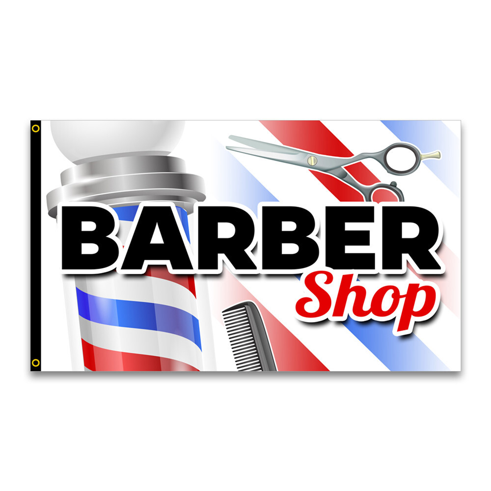 Barber Shop Premium 3×5 foot Flag OR Optional Flag with Mounting Kit