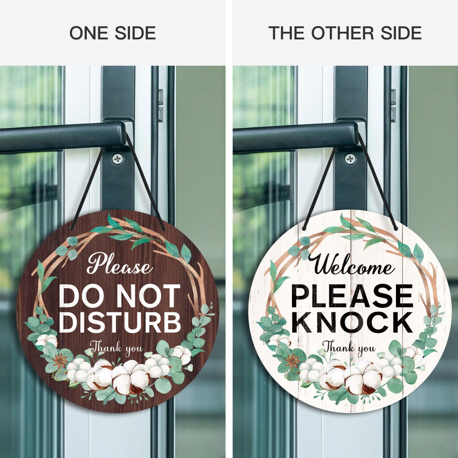 Office Sign Round PVC Door Hanger 9 Inch In Session Do Not Disturb Welcome
