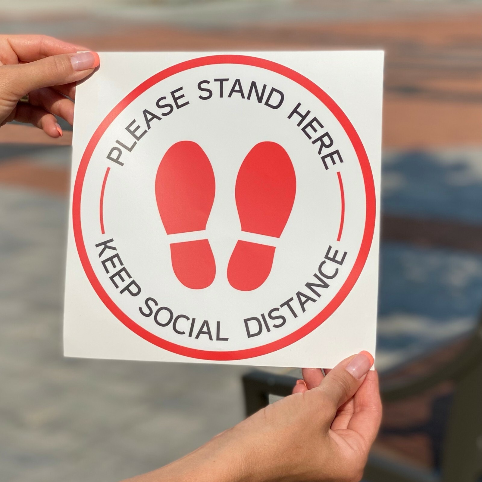 10 Pack Social Distancing Floor Stickers Signs Decal For Hard Floor