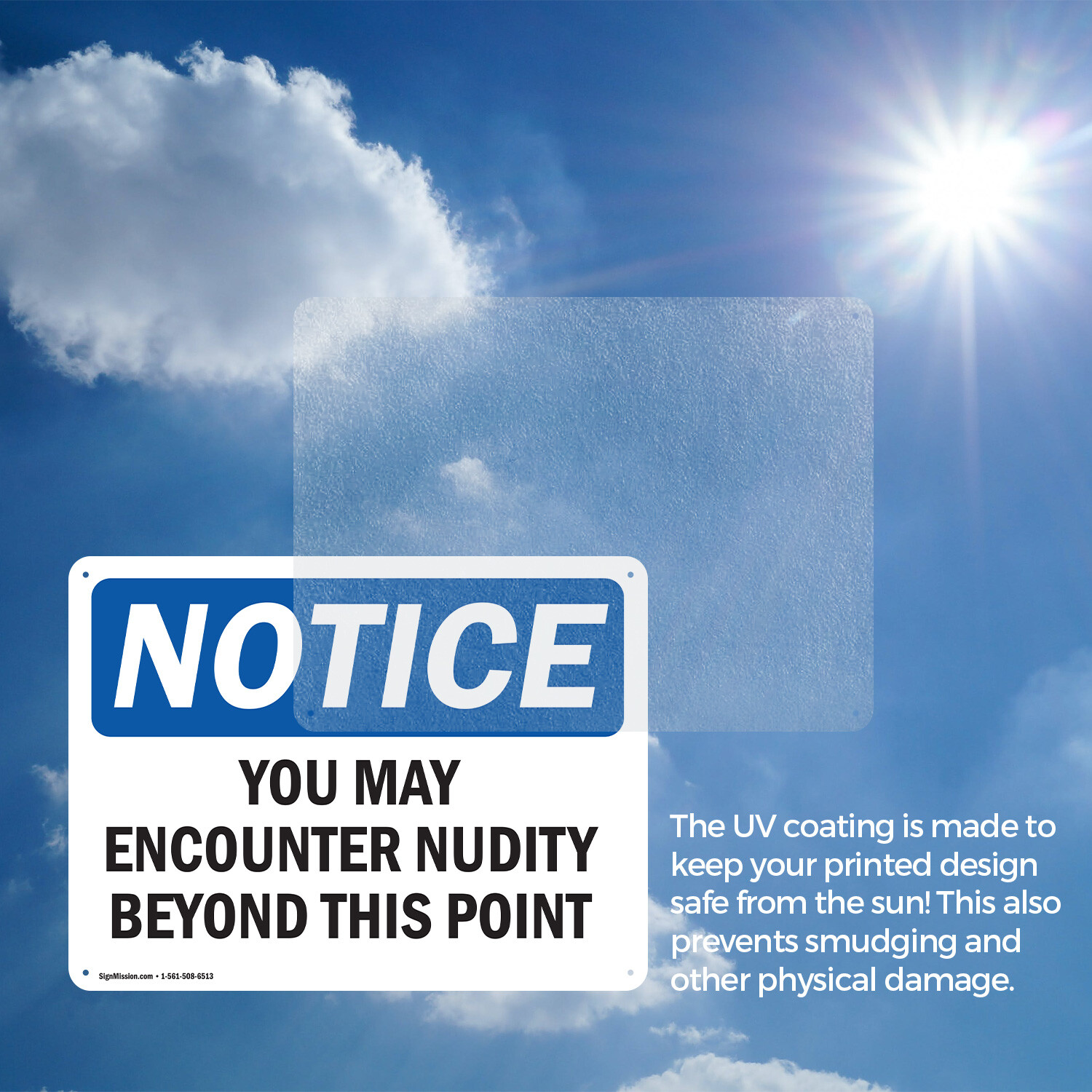 (2 Pack) You May Encounter Nudity Beyond This Point OSHA Notice Sign Decal Metal