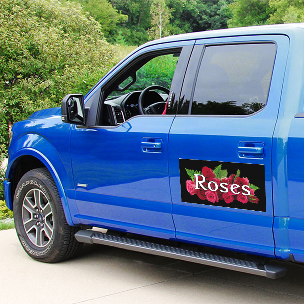 Car Magnet Set of 2 Roses Outdoor Advertising Printing Industrial Sign