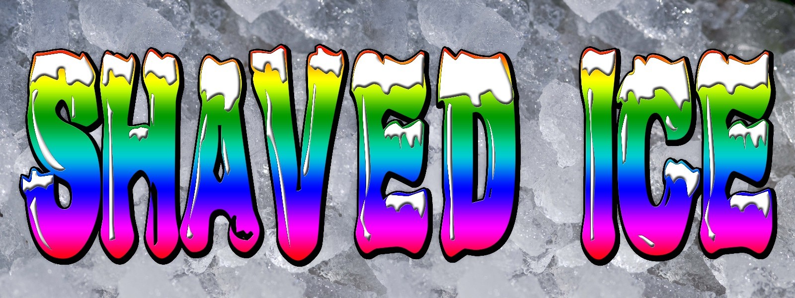 Shaved Ice Banner 18″x48″ Free Shipping & Customization, Ready to Hang!