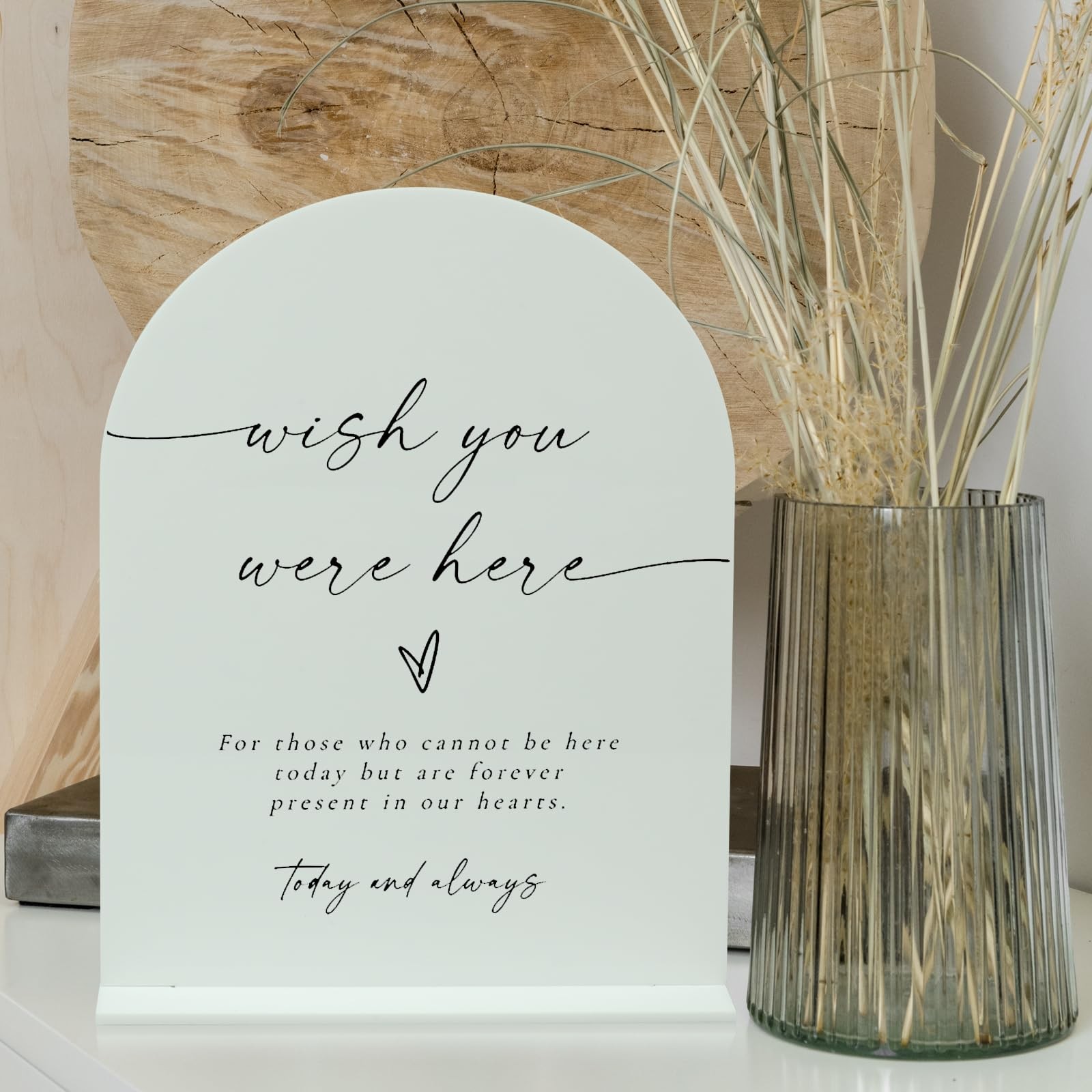 5 PCS 8×10 Inch White Arch Acrylic Sign With Stand Blank DIY Table Numbers