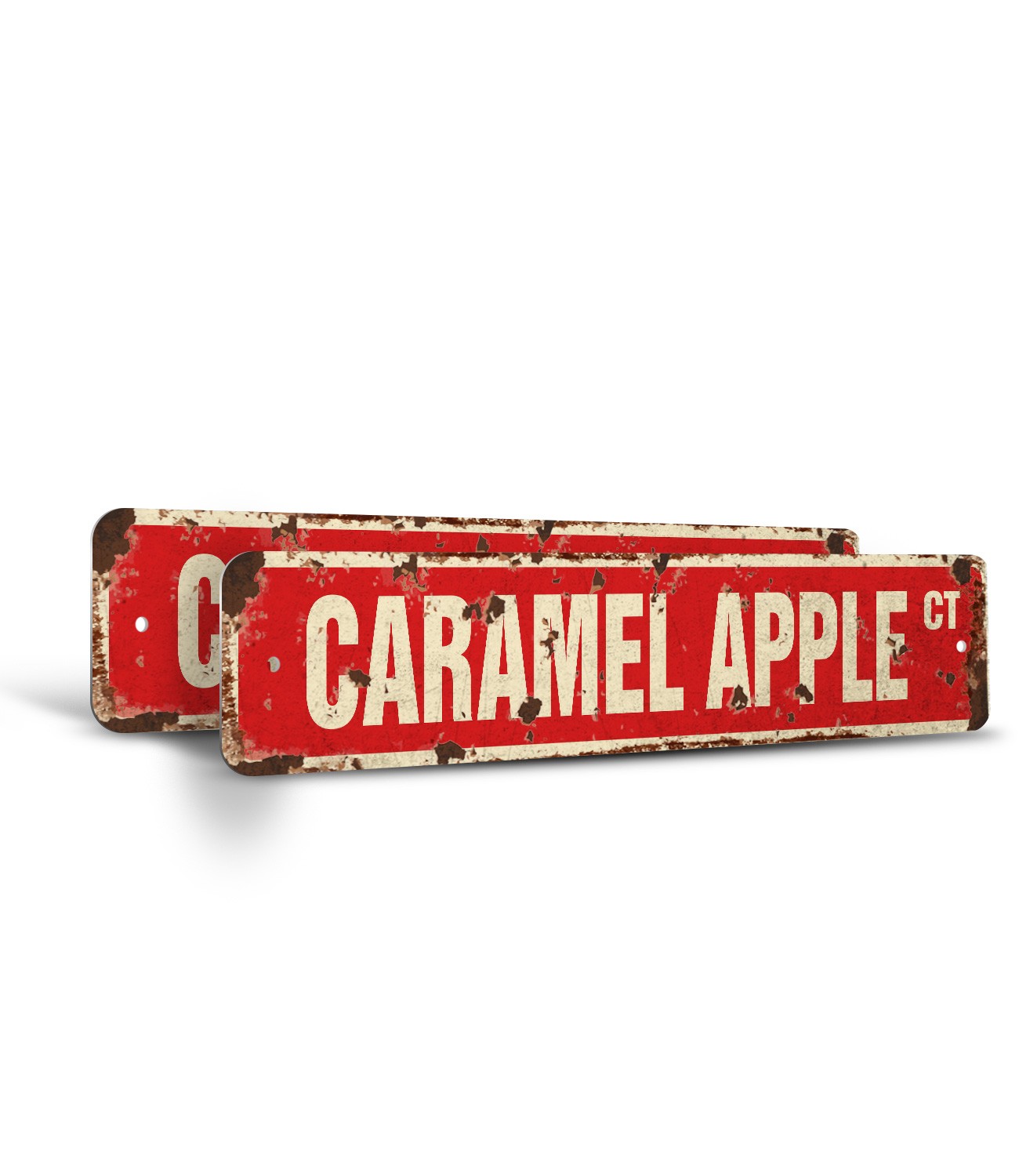 CARAMEL APPLE Vintage Style Street Sign Metal Plastic taffy apples brown sugar