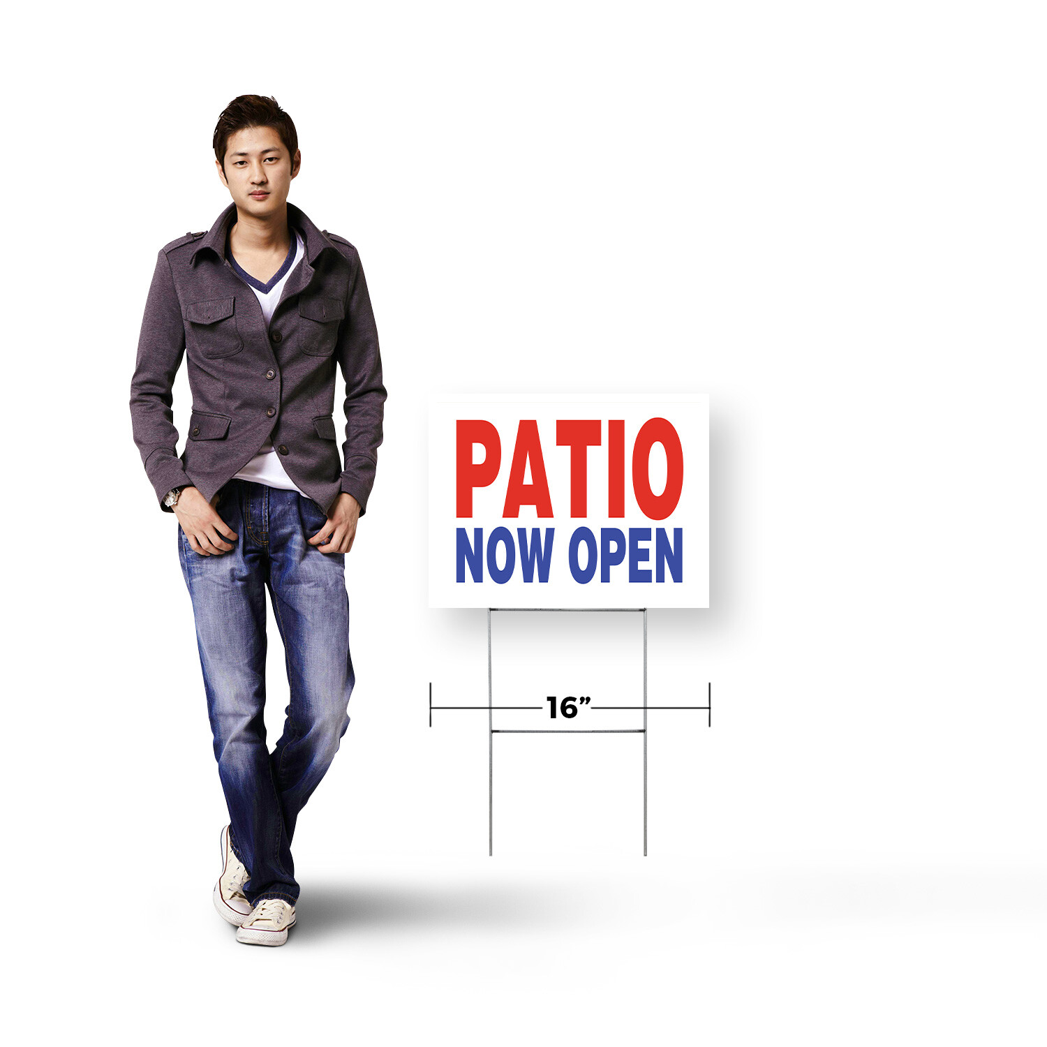 Patio Now Open Yard Sign Restaurant Promotions, Outdoor Dining, Clear Messaging