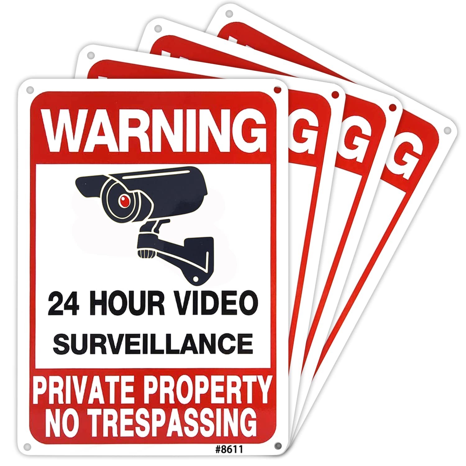 4Pack No Trespassing Signs Private Property, 10×7 Inch Heavy Duty RustFree Al…