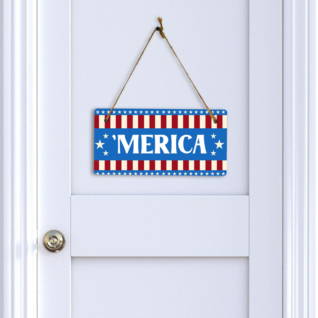 Merica 5×10 Hanging Plus Wall or Door Sign | USA Home Decor