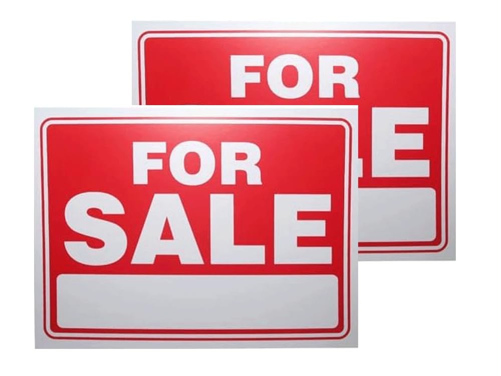 2 PCS 9×12 Inch For Sale Sign Plastic Waterproof Signage Bright Durable Auto