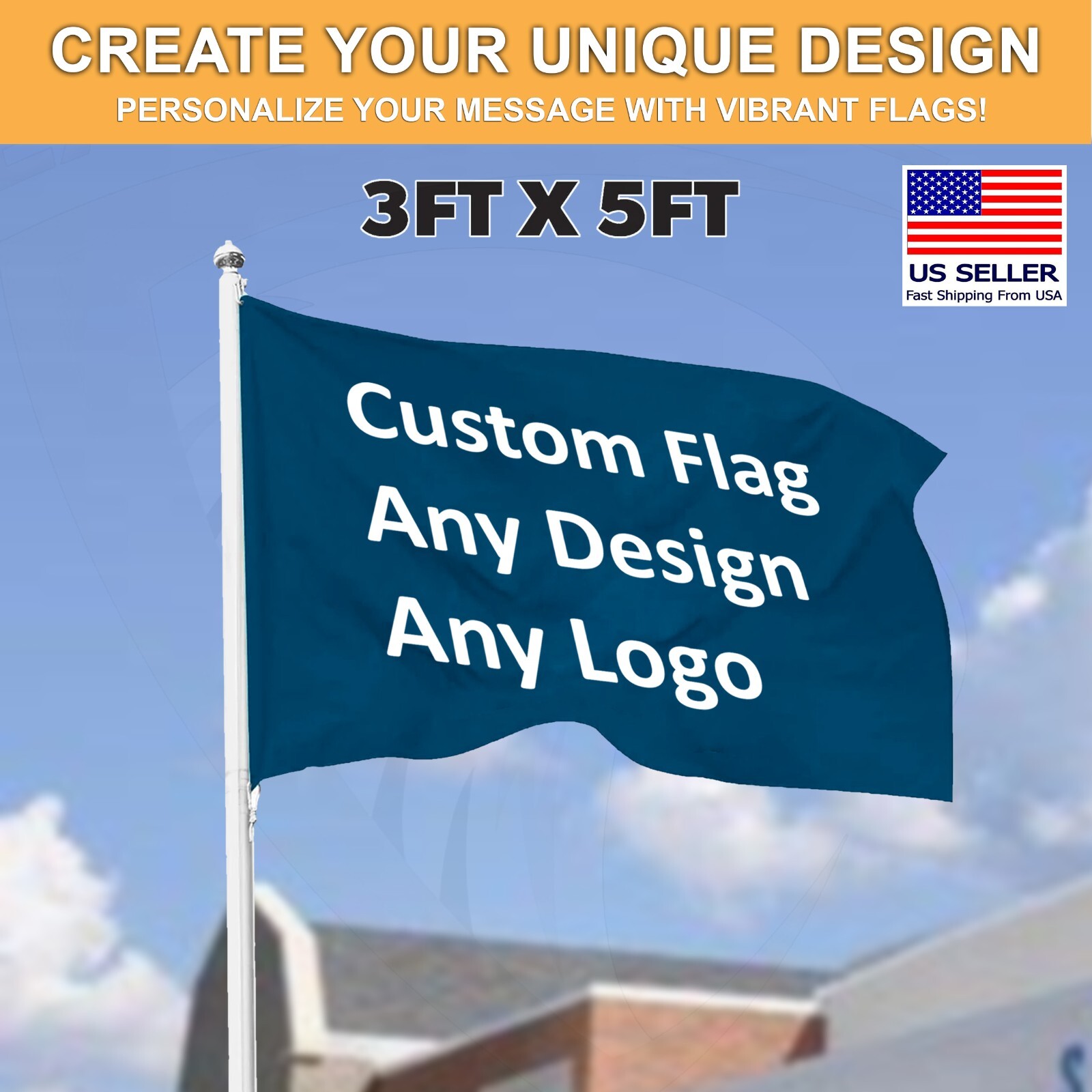 3x5FT Customized Flag Personalize Flags Banners Advertisement Print Logo – USA