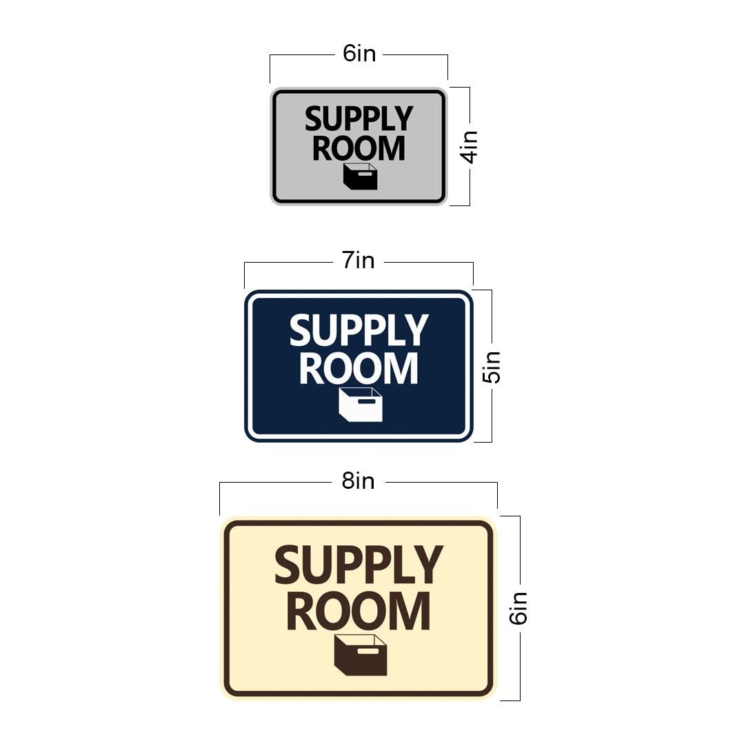 Classic Framed Supply Room Sign Brushed Gold Large Wall Door Notice Plaque