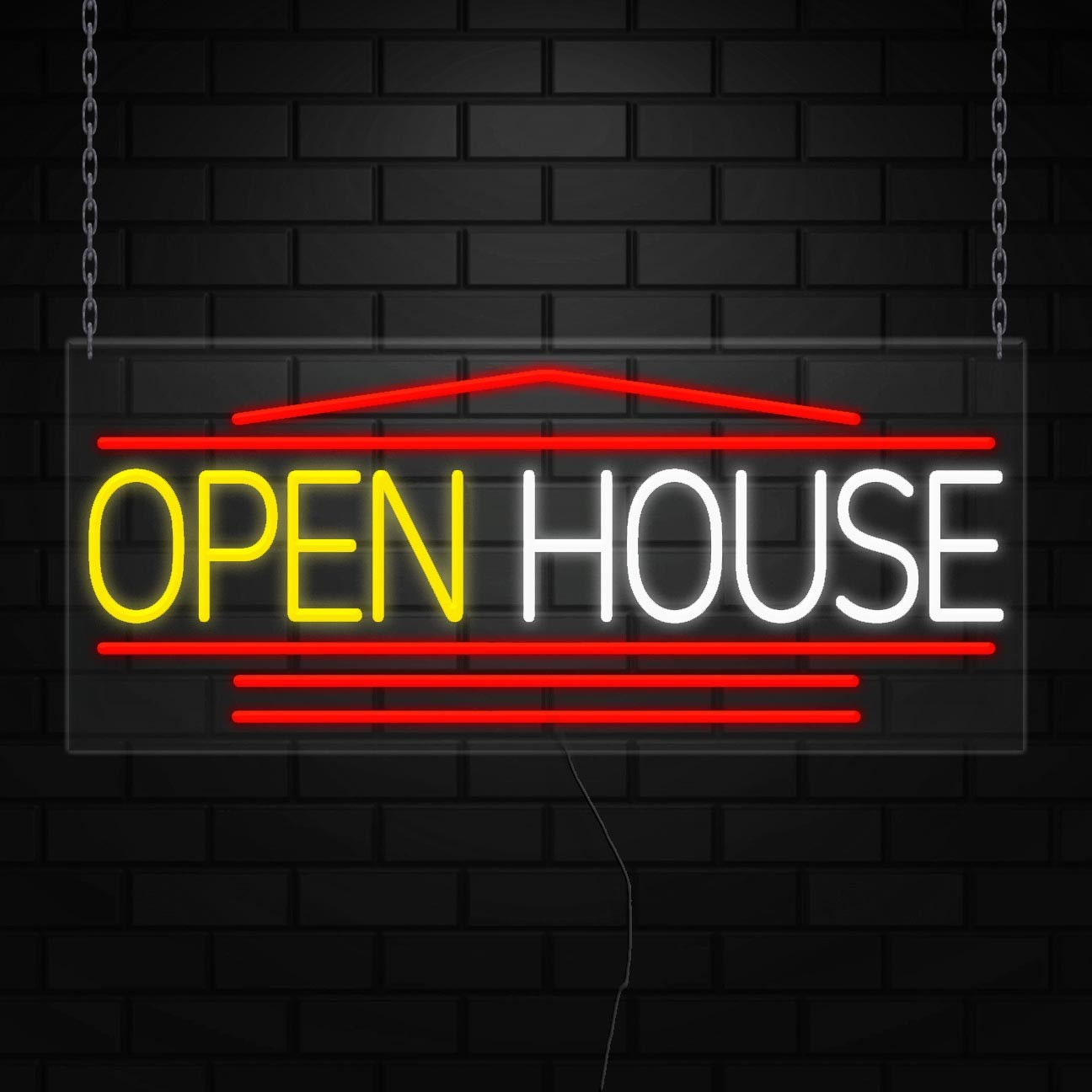 Open House Neon Sign for Retail Displays | LED Flex Neon | 32″W x 13″H x 1″D