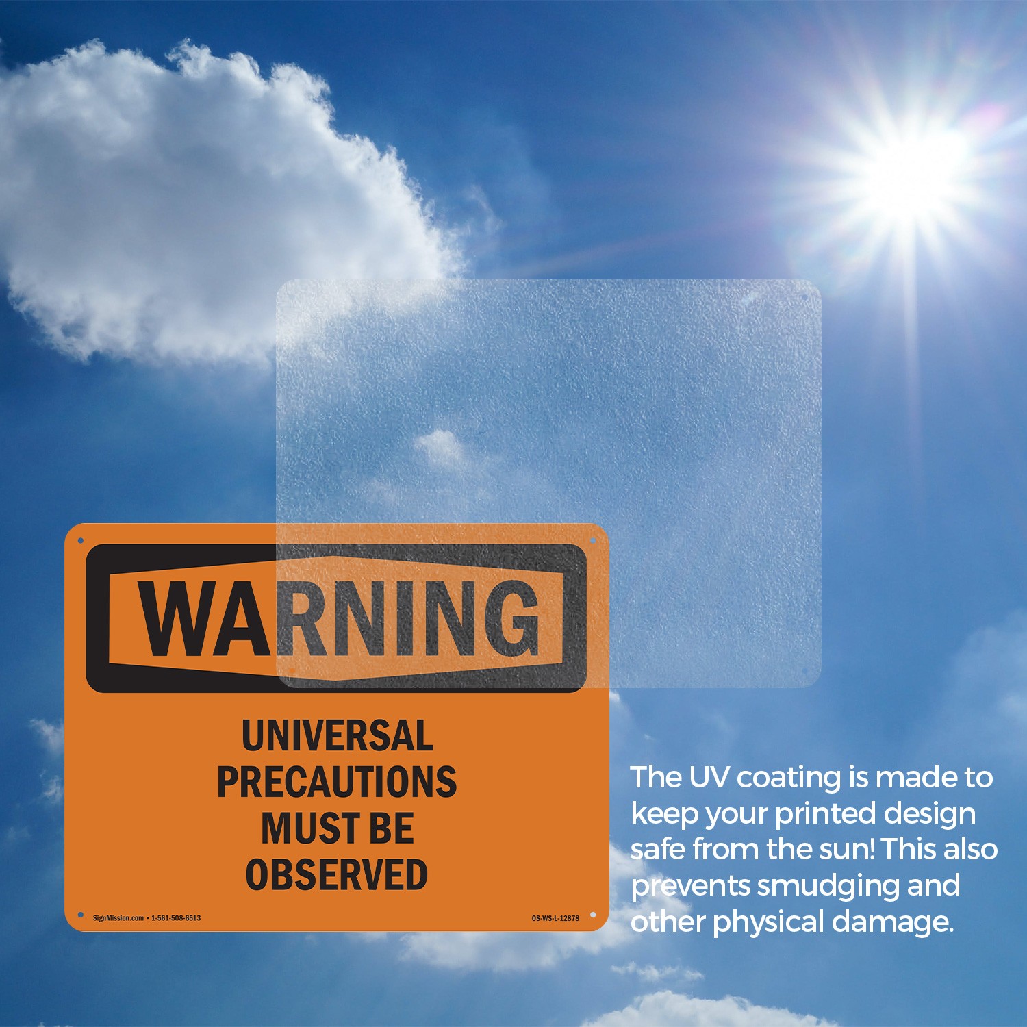 Universal Precautions Must Be Observed OSHA WARNING Sign Or Decal – 5 or 10 Pack