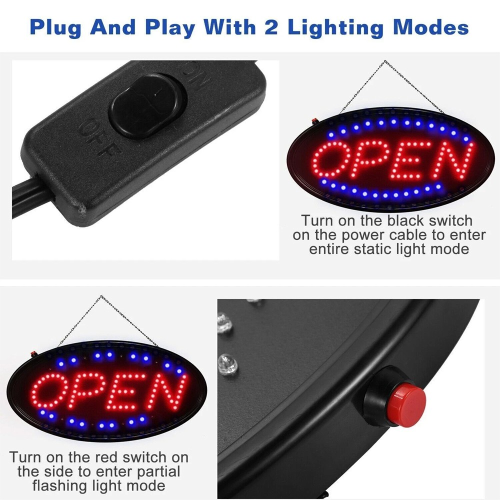 OPEN LED Neon Sign Animated Motion Ultra Bright Business Store Window w/ ON OFF