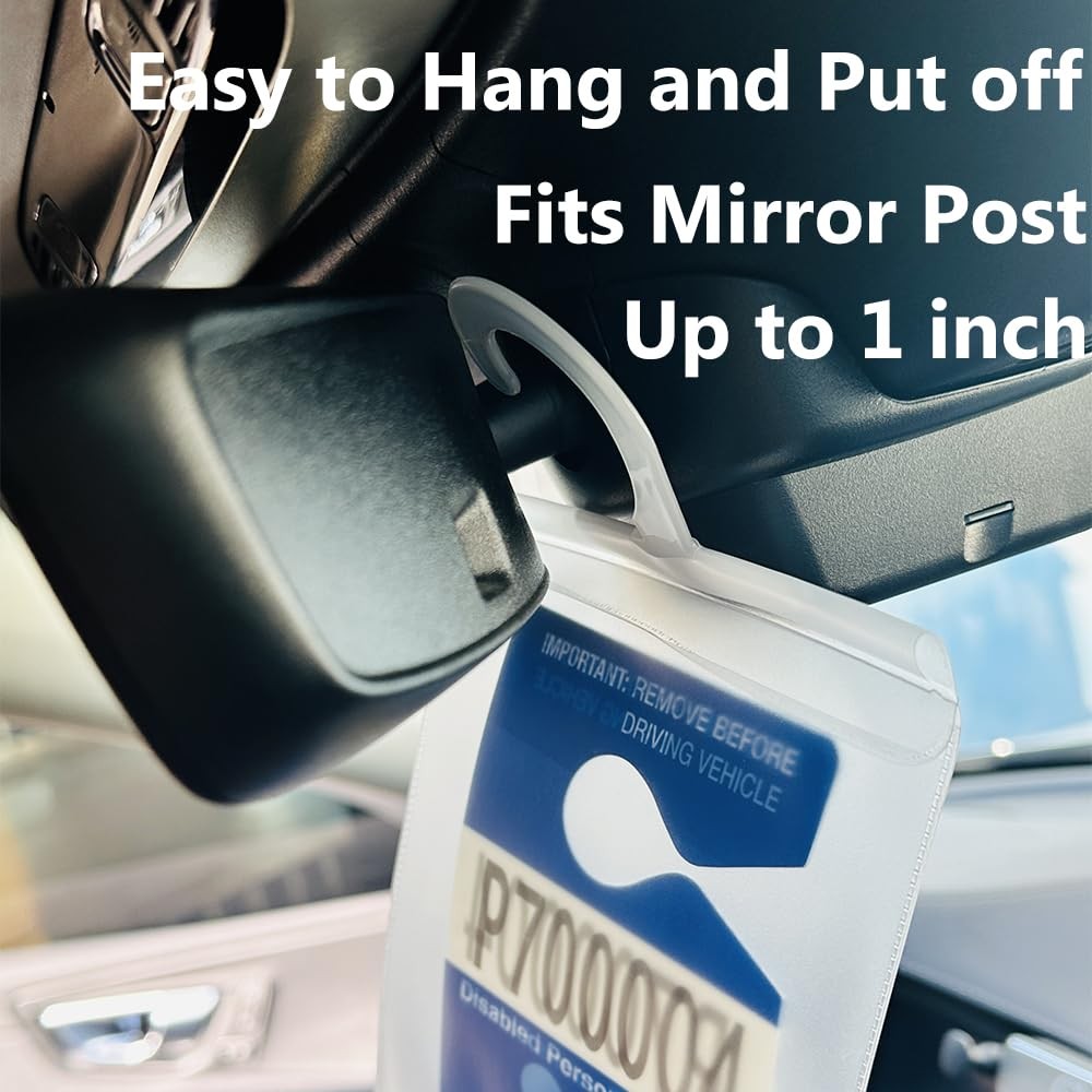 Encell Handicap Placard Holder 2PCS Clear Disabled Parking Permit S,
