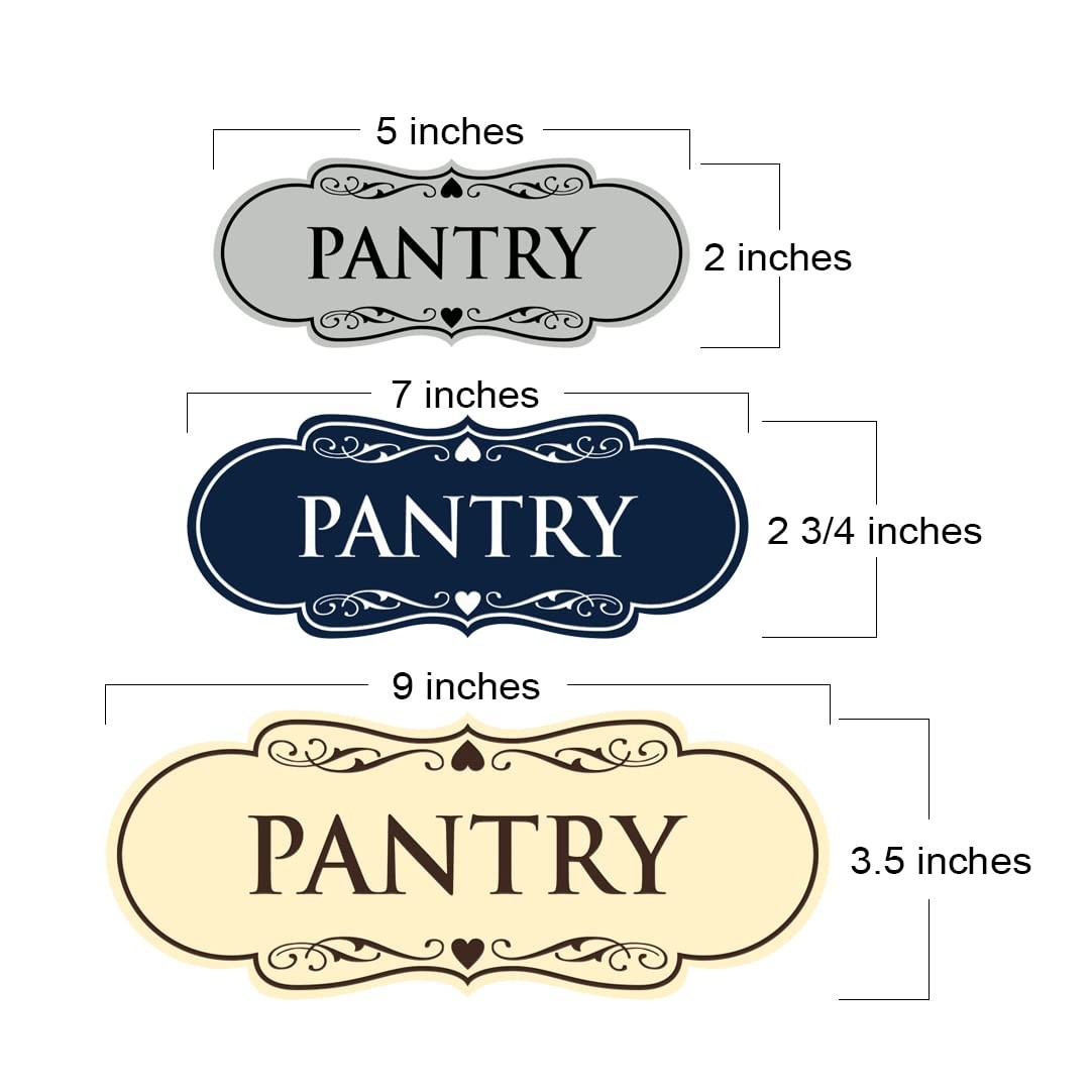 Large Designer Pantry Sign, Black Gold, Kitchen, Door, Wall, Modern, Label