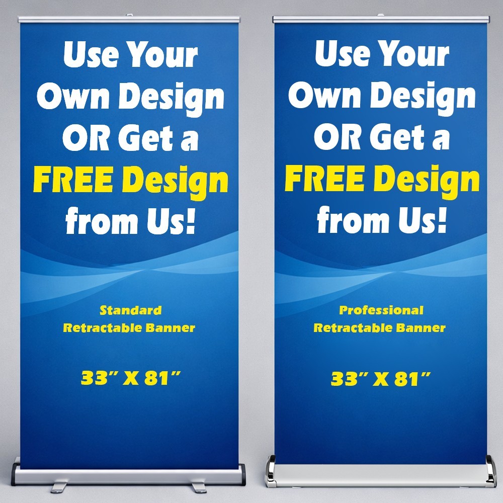 33″x81″ – Custom Premium Retractable Banner with stand For Events – FREE DESIGN
