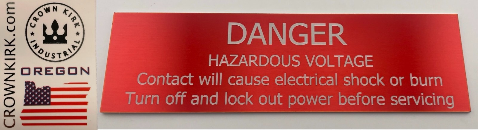Danger Hazardous Voltage Warning Sign-Electric Shock Risk-Safety Label Tag 6″x2″