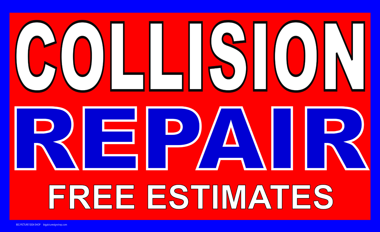 COLLISION REPAIR -HUGE VERY LARGE Banners -3 Choices Yellow Red Wht-28 Sizes-USA