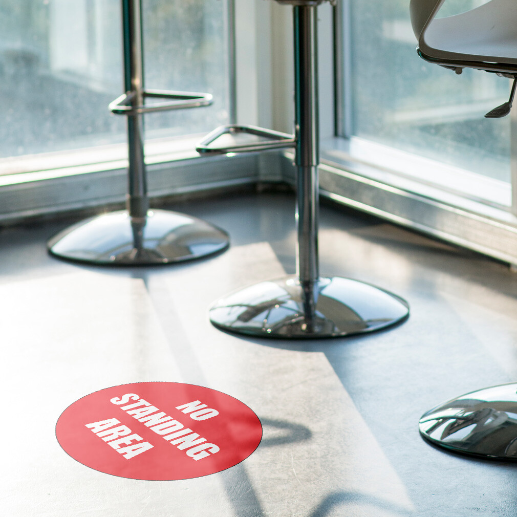 No Standing Floor Decals No Standing Area Red Anti-Slip Round Shape Lifestyle